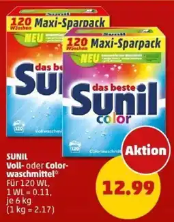 PENNY SUNIL Voll- oder Color- waschmittel Angebot
