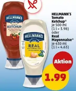 PENNY HELLMANN'S Tomato Ketchup oder Real Mayonnaise Angebot