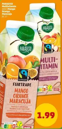 PENNY PARADISO Multivitamin oder Mango Orange Maracuja Angebot
