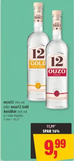 Markant ouzo 12 38% vol. oder ouzo 12 Gold Anislikör Angebot