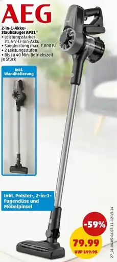 PENNY AEG 2-in-1-Akku- Staubsauger AP31 Angebot
