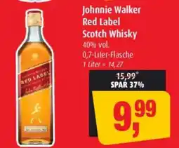 Markant Johnnie Walker Red Label Scotch Whisky 40% vol. Angebot