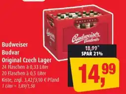 Markant Budweiser Budvar Original Czech Lager Angebot
