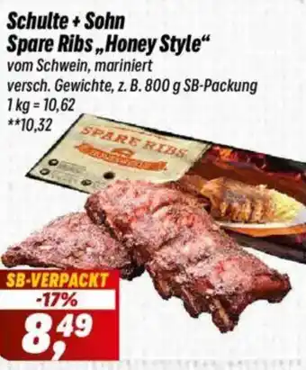 Simmel Schulte + Sohn Spare Ribs ,,Honey Style" Angebot