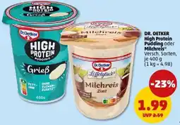PENNY DR. OETKER High Protein Pudding oder Milchreis Angebot
