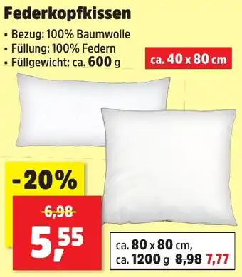 Thomas Philipps Federkopfkissen Angebot