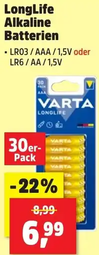 Thomas Philipps VARTA LongLife Alkaline Batterien Angebot