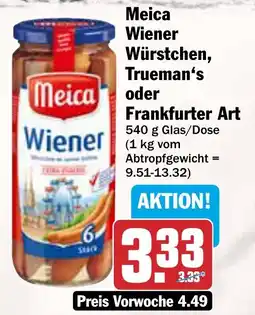 AEZ Meica Wiener Würstchen, Trueman's oder Frankfurter Angebot
