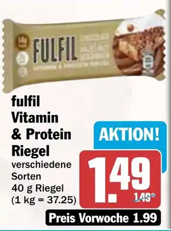 AEZ fulfil Vitamin & Protein Riegel Angebot