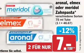 AEZ aronal, elmex oder meridol Zahnpasta Angebot