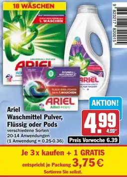 AEZ Ariel Waschmittel Pulver, Flüssig oder Pods Angebot