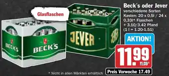 AEZ Beck's oder Jever Angebot