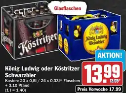 AEZ König Ludwig oder Köstritzer Schwarzbier Angebot