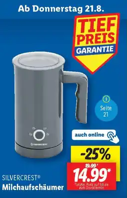 Lidl SILVERCREST Milchaufschäumer Angebot