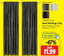 Lidl LIVARNO home Samt-Vorhang, 2-tlg. Angebot