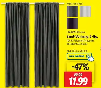 Lidl LIVARNO home Samt-Vorhang, 2-tlg. Angebot