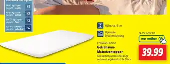Lidl LIVARNO home Gelschaum- Matratzentopper Angebot