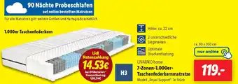 Lidl LIVARNO home 7-Zonen-1.000er- Taschenfederkernmatratze Angebot