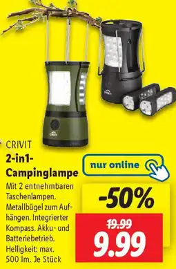 Lidl CRIVIT 2-in1- Campinglampe Angebot