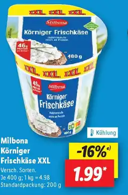 Lidl Milbona Körniger Frischkäse XXL Angebot