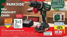 Lidl Parkside 3-in-1-Akku-Schlagbohrschrauber 20 V Angebot