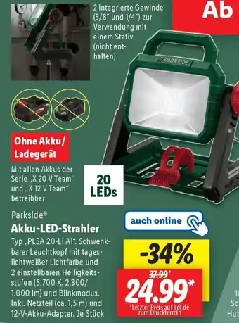 Lidl Parkside Akku-LED-Strahler Angebot