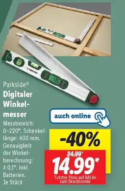 Lidl Parkside Digitaler Winkel- messer Angebot