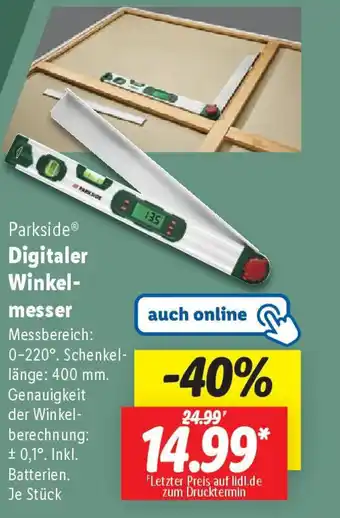 Lidl Parkside Digitaler Winkel- messer Angebot