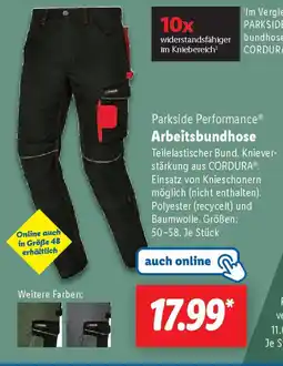 Lidl Parkside Performance Arbeitsbundhose Angebot