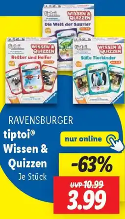 Lidl RAVENSBURGER tiptoi Wissen & Quizzen Angebot