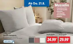 Lidl LIVARNO home Musselin-Bettwäsche Standardgröße ca. 135 x 200 cm Angebot