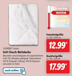 Lidl LIVARNO home Soft-Touch-Bettdecke Standardgröße ca. 135 x 200 cm Angebot