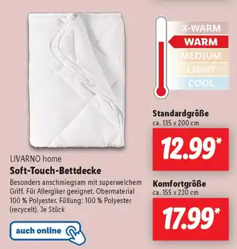 Lidl LIVARNO home Soft-Touch-Bettdecke Standardgröße ca. 135 x 200 cm Angebot