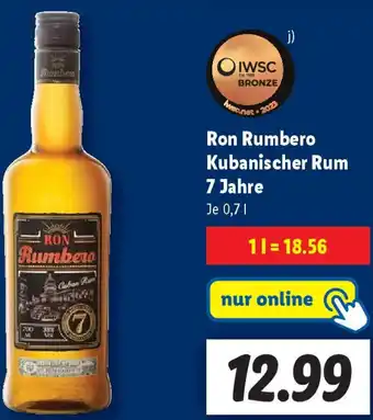 Lidl Ron Rumbero Kubanischer Rum 7 Jahre Angebot