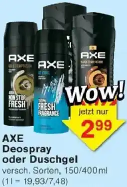 Jawoll AXE Deospray oder Duschgel Angebot