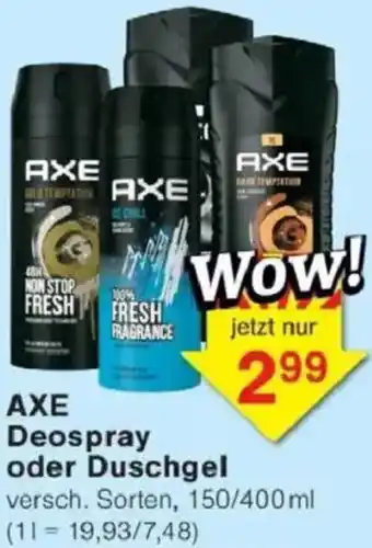 Jawoll AXE Deospray oder Duschgel Angebot