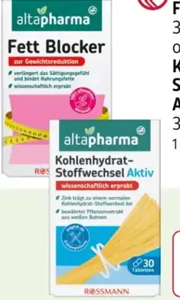 Rossmann Altapharma Kohlenhydrat-Stoffwechsel Aktiv Angebot