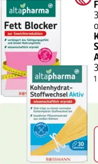 Rossmann Altapharma Kohlenhydrat-Stoffwechsel Aktiv Angebot
