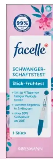 Rossmann Facelle Schwangerschaftstest Stick Frühtest Angebot