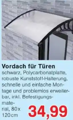 Jawoll Vordach für Türen Angebot
