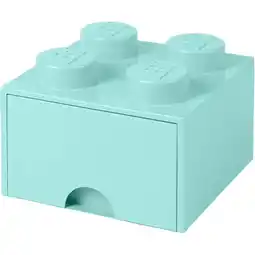 Netto Marken-Discount Room Copenhagen Aufbewahrungsbox LEGO Brick Drawer 4 aquablau Angebot