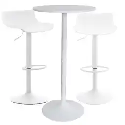 Netto Marken-Discount CLP Bartisch-Set Fernie I Runder Stehtisch Und 2x Barhocker Mit Kunststoff-Sitz Angebot