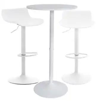Netto Marken-Discount CLP Bartisch-Set Fernie I Runder Stehtisch Und 2x Barhocker Mit Kunststoff-Sitz Angebot
