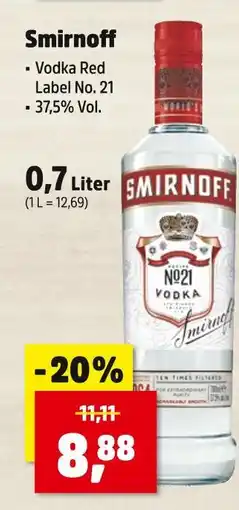 Thomas Philipps Smirnoff vodka red label no. 21 Angebot