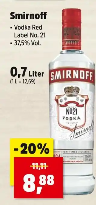 Thomas Philipps Smirnoff vodka red label no. 21 Angebot
