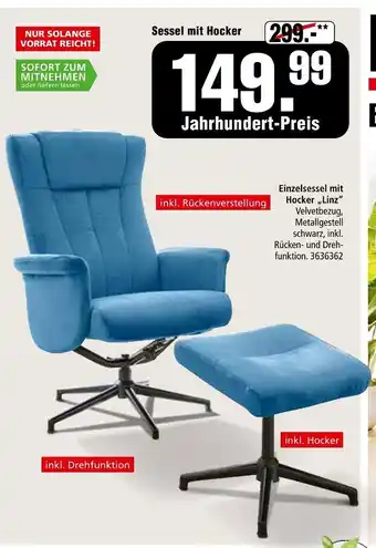 Segmüller Einzelsessel mit hocker 'linz' Angebot