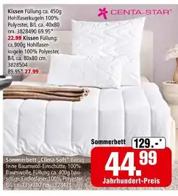 Segmüller Centa-star kissen füllung ca. 450g hohlfaserkugeln Angebot