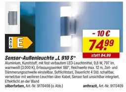toom Baumarkt Sensor-außenleuchte l 910 s, silberfarben Angebot