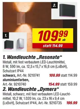 toom Baumarkt Wandleuchte „resonate“ Angebot