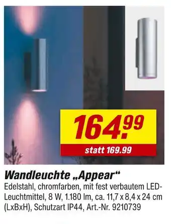 toom Baumarkt Wandleuchte 'appear' Angebot
